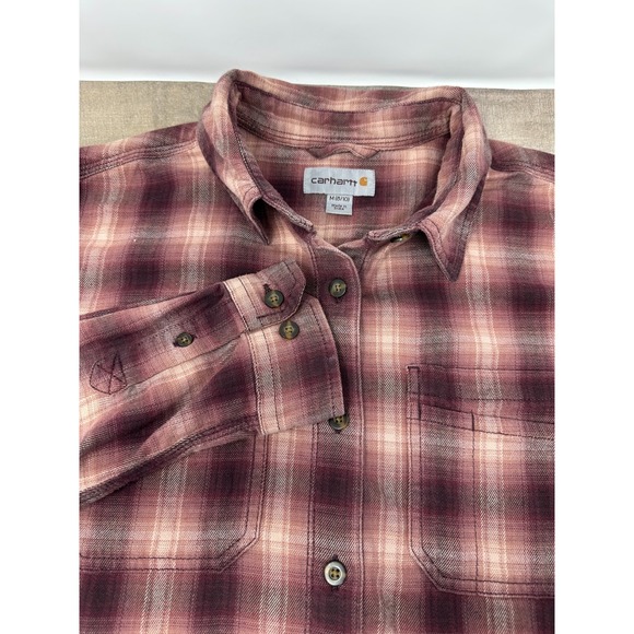Carhartt Tops - Carhartt Women's Pink Rugged Flex Hamilton Flannel Long Sleeve Shirt M (8/10)‎